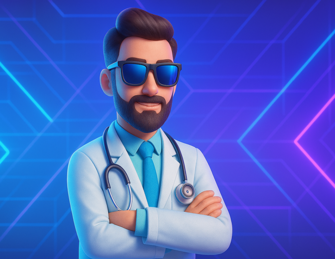 3D Arzt Medizin Comic